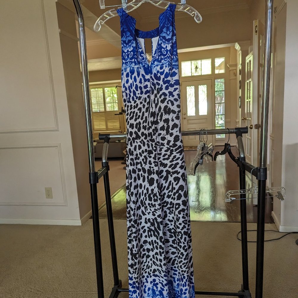 Cache Blue/Black Pattern Dress